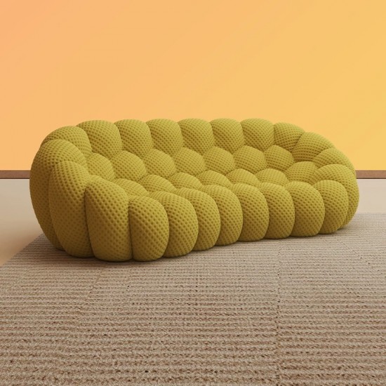 Yellow Special Styling Three Person Sofa