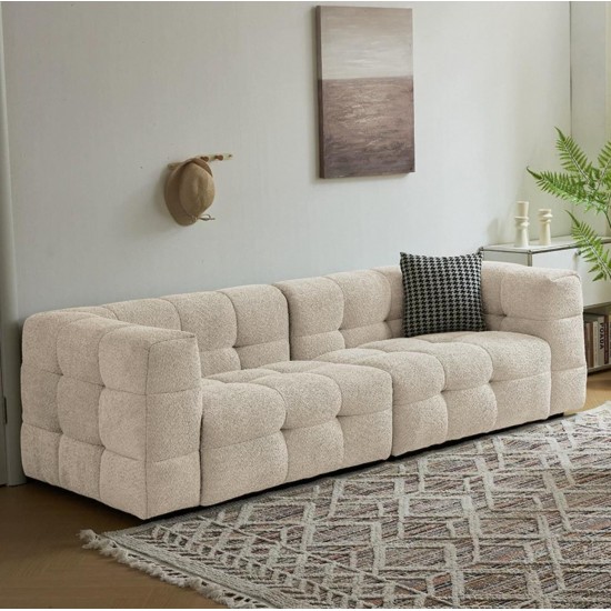 Beige Three Person Sofa